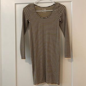 Black and Beige Striped Shirt